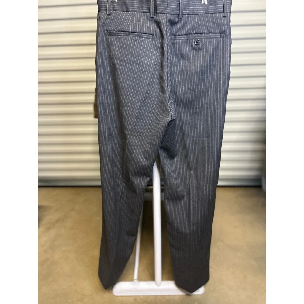 Banana Republic Dress Pants Mens 32/32 Gray Pinstripe Wool Blend Business Casual